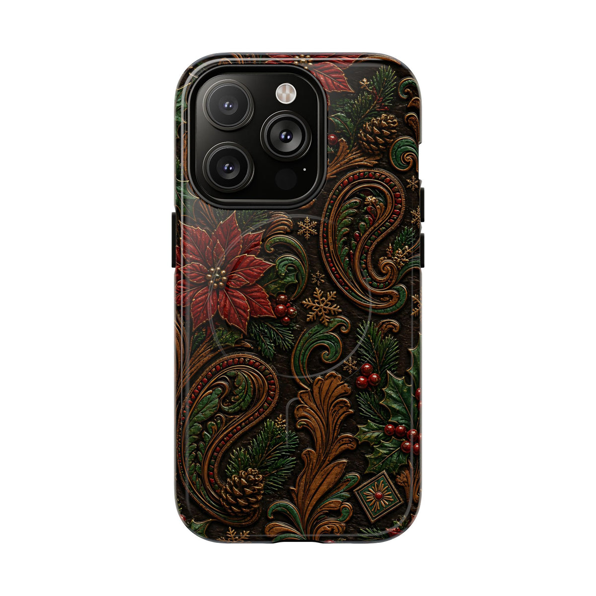 Carved Christmas Paisley Magnetic Case