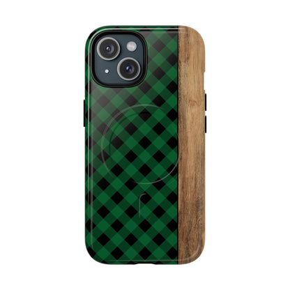 Green Plaid Magnetic Case