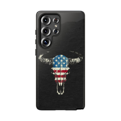 Patriotic Bull Skull Tough Phone Case