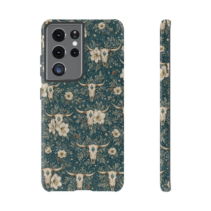 Turquoise Winter Skull Tough Case