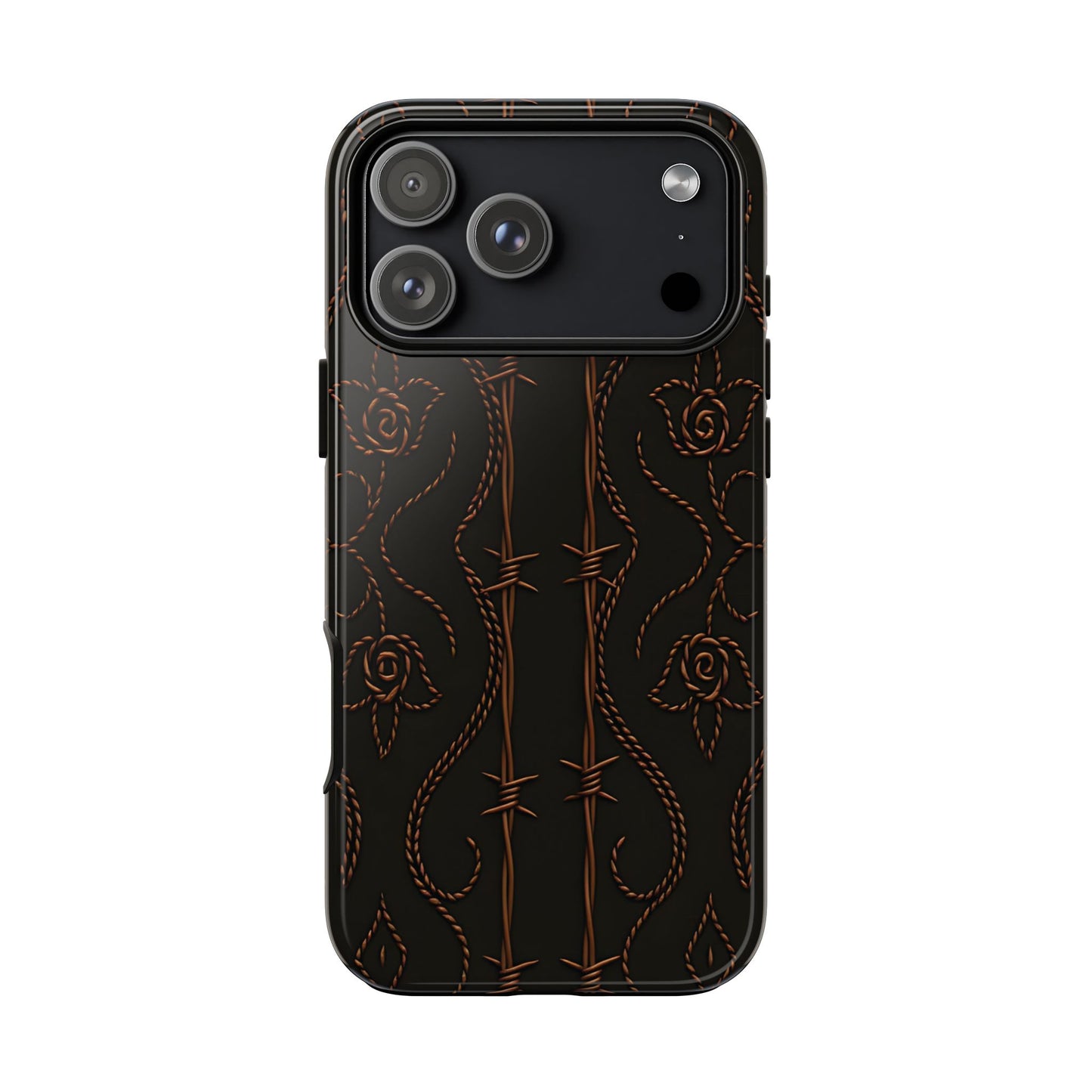 Black Copper Vine Stitch Tough Phone Case
