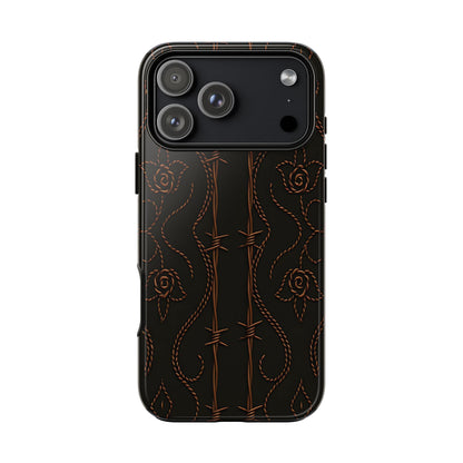 Black Copper Vine Stitch Tough Phone Case