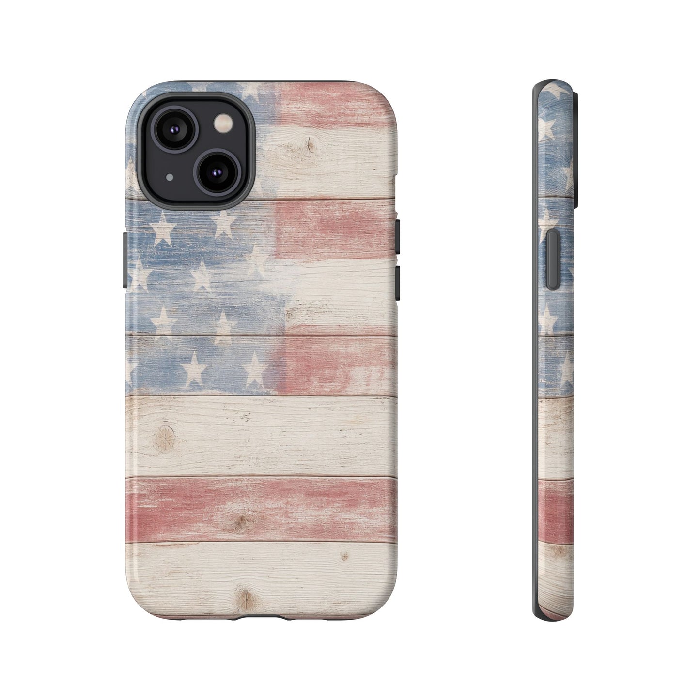 White Wood Flag Tough Case