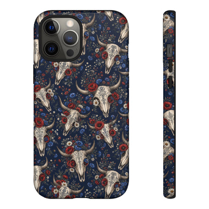Patriotic Floral Skulls Tough Case
