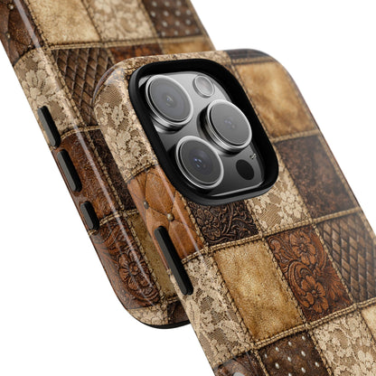 Leather Lace Patchwork Tough Case