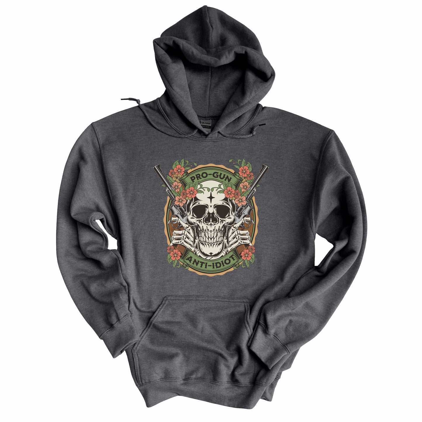 Pro-Gun Anti-Idiot Skull Hoodie