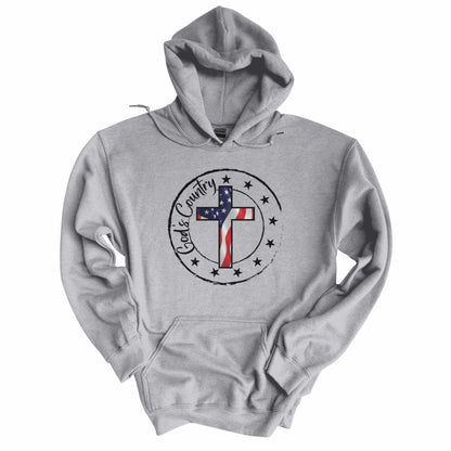 God's Country Patriotic Cross Hoodie