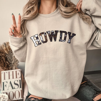 Howdy Cowhide Sweatshirt