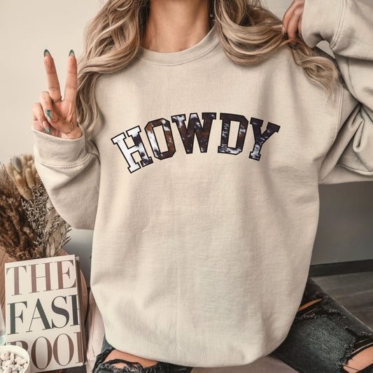 Howdy Cowhide Sweatshirt