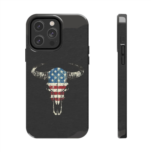 Patriotic Bull Skull Phone Case