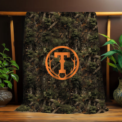 Antler Monogram Camo Blanket