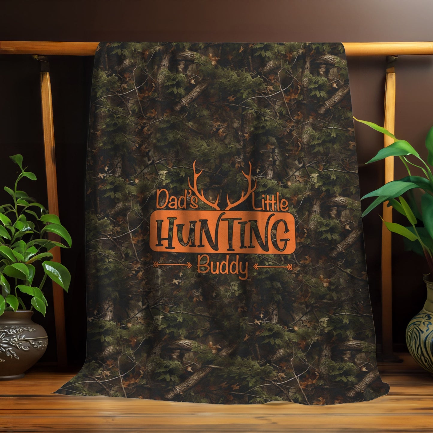 Dad's Little Hunting Buddy Camo Blanket