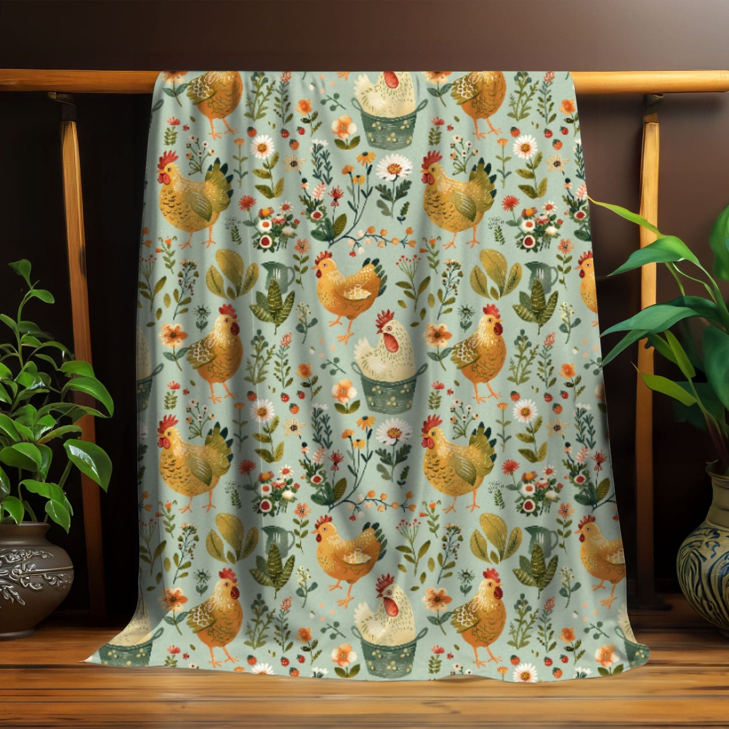 Garden Chickens Blanket