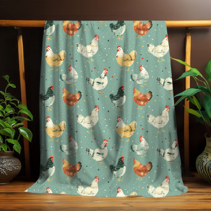 Polka Dot Chickens Blanket