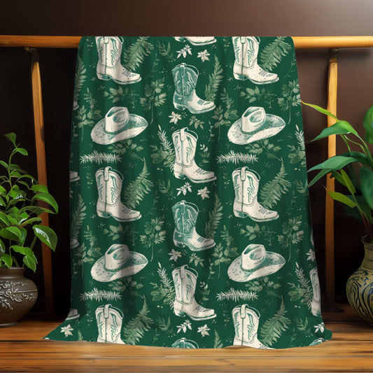 Greenery Boots Blanket