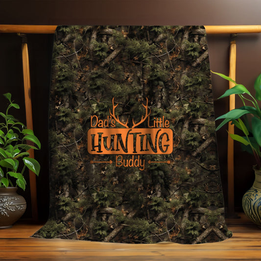 Dad's Little Hunting Buddy Camo Blanket