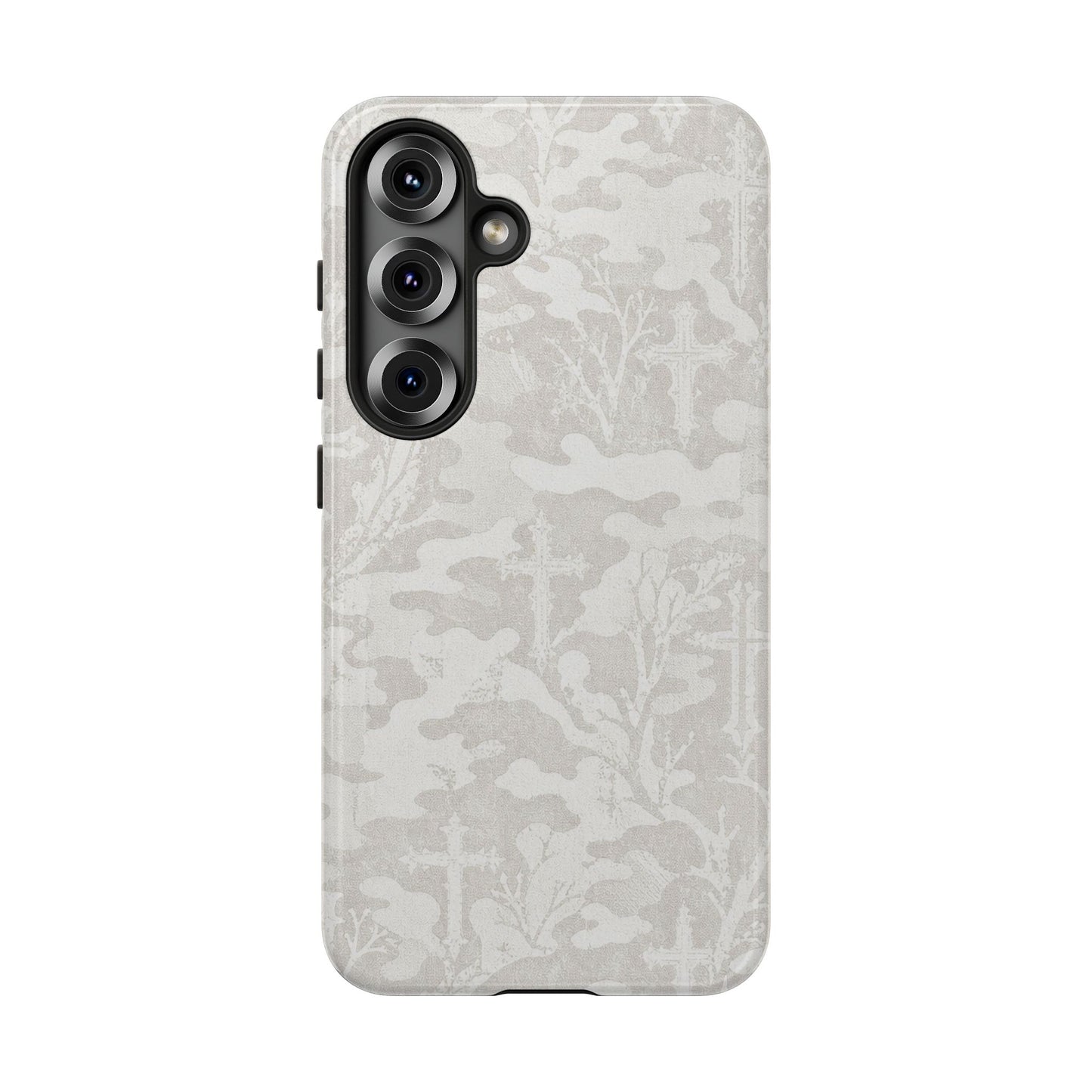White Camo Cross Tough Case