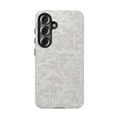 White Camo Cross Tough Case