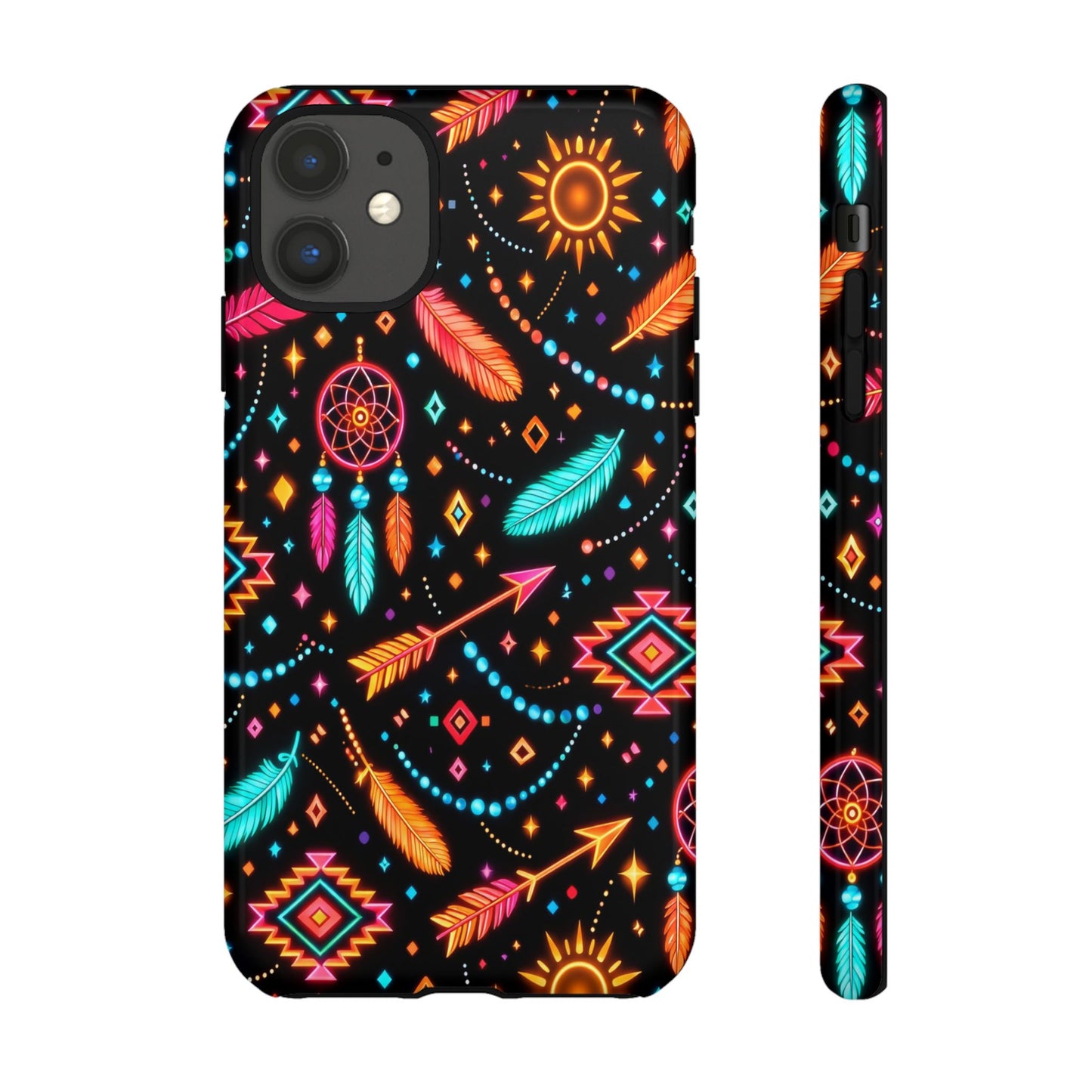 Neon Aztec Feather Tough Case