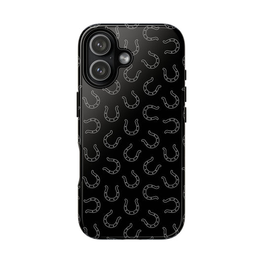 Black Horseshoe Tough Phone Case