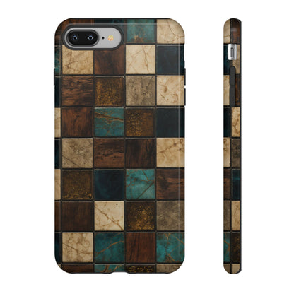 Teal Walnut Tile Tough Case