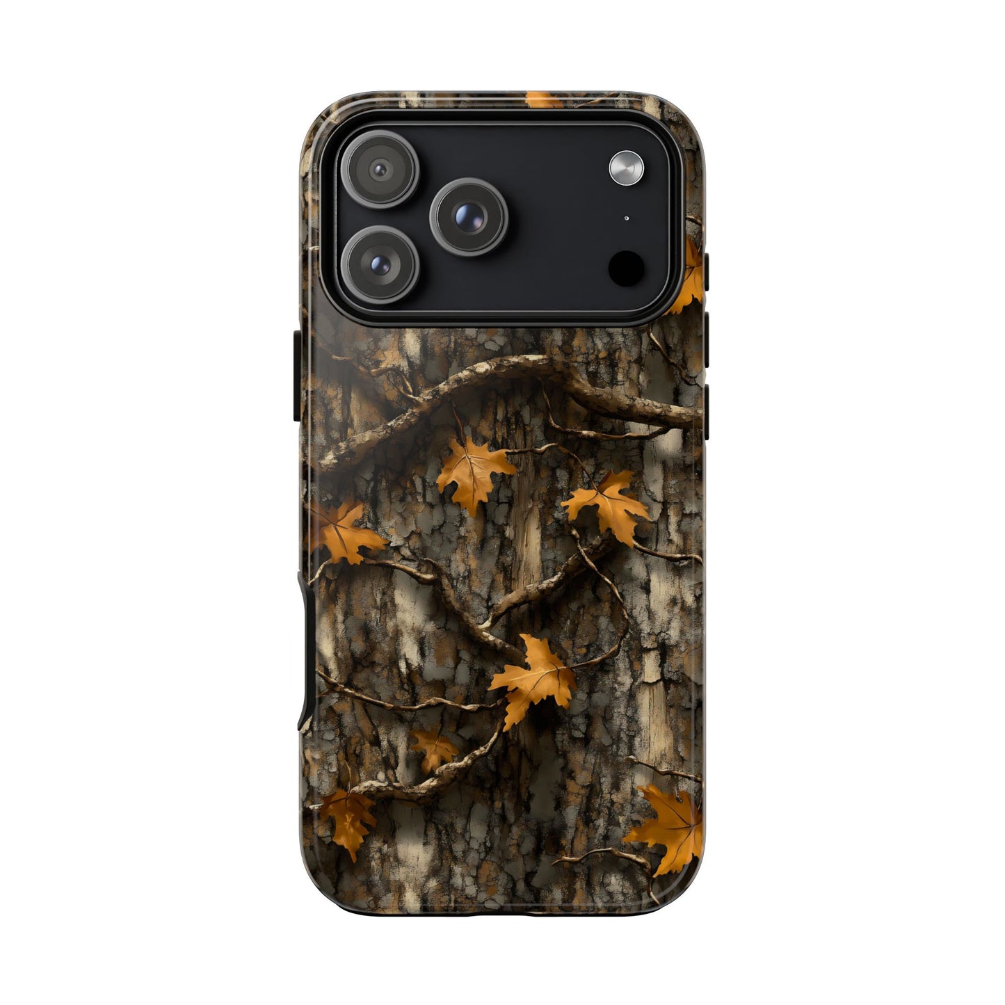 Orange Leaf Tree Camo Tough Phone Case