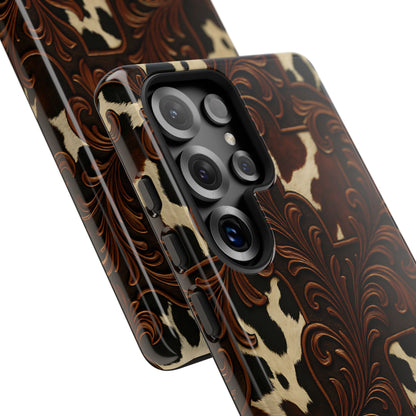 Faux Tooled Cowhide Tough Phone Case