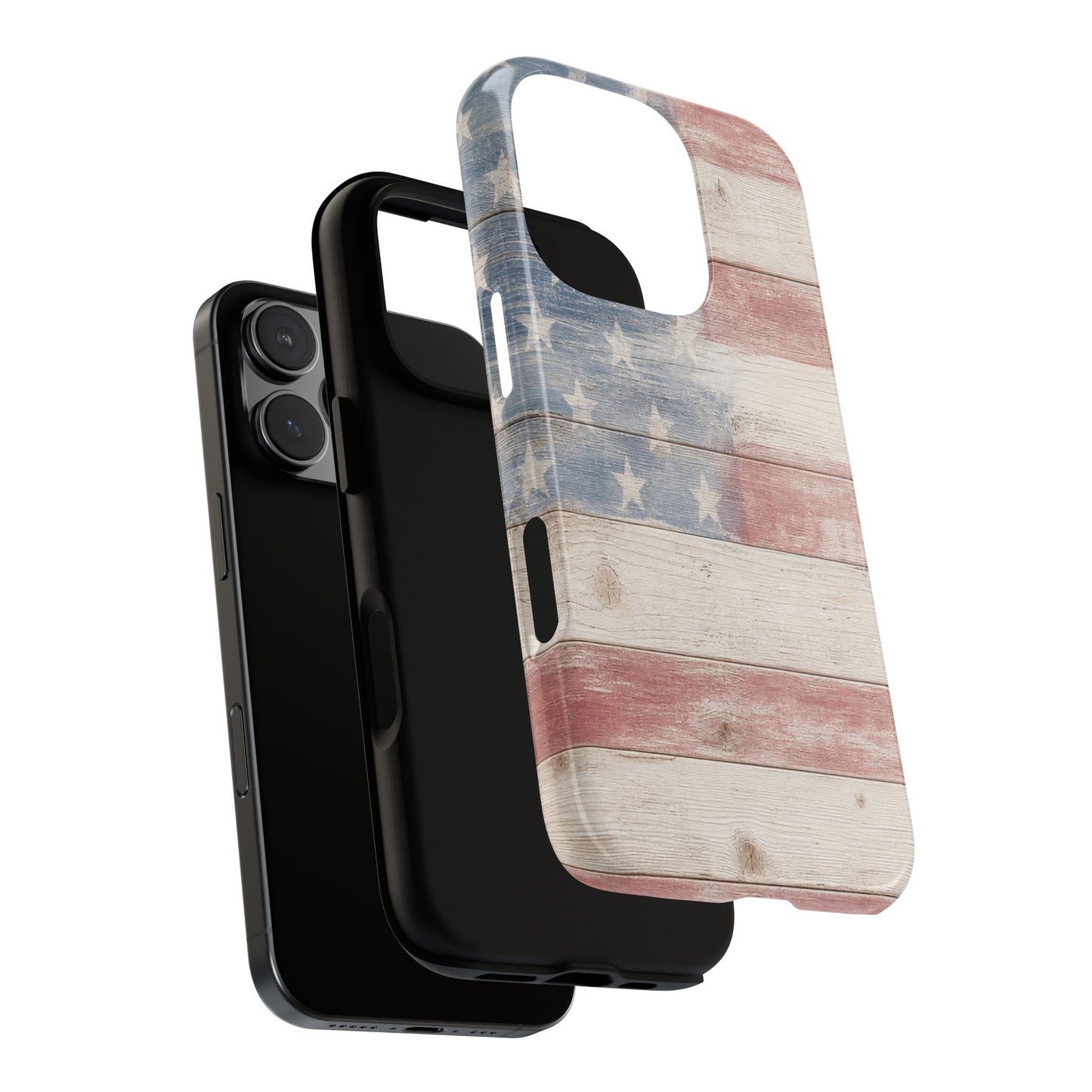 White Wood Flag Tough Case