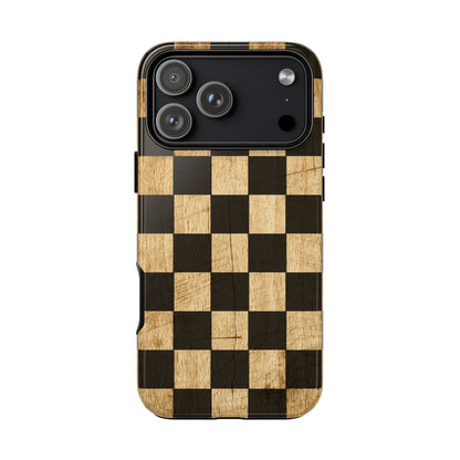 Checkered Rustic Wood Tough Phone Case