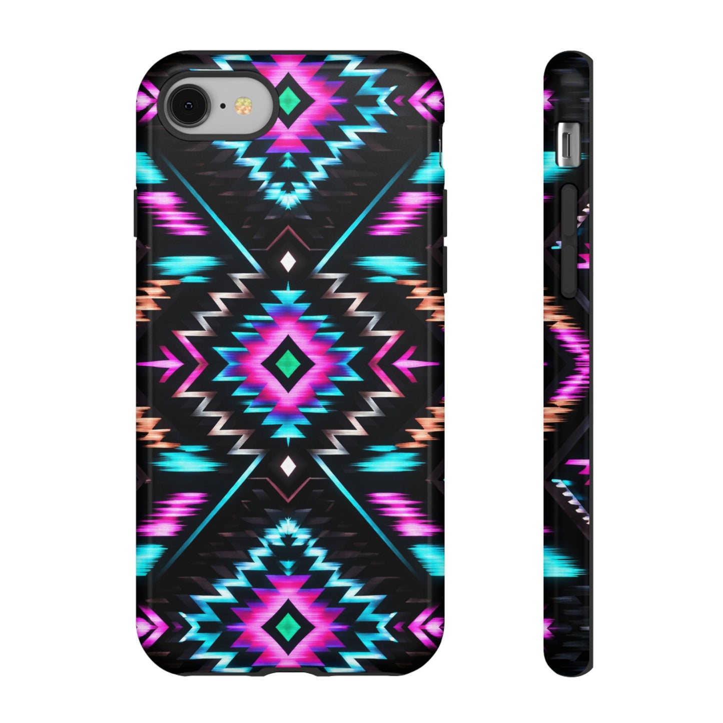 Black Neon Aztec Rug Tough Case