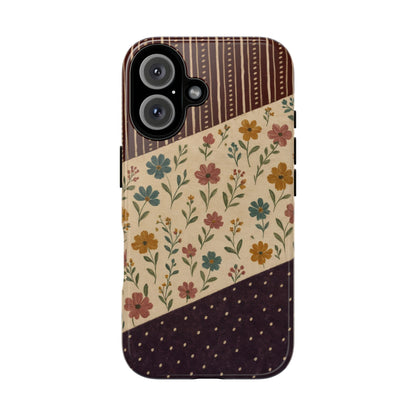 Fall Floral Stripe Tough Case