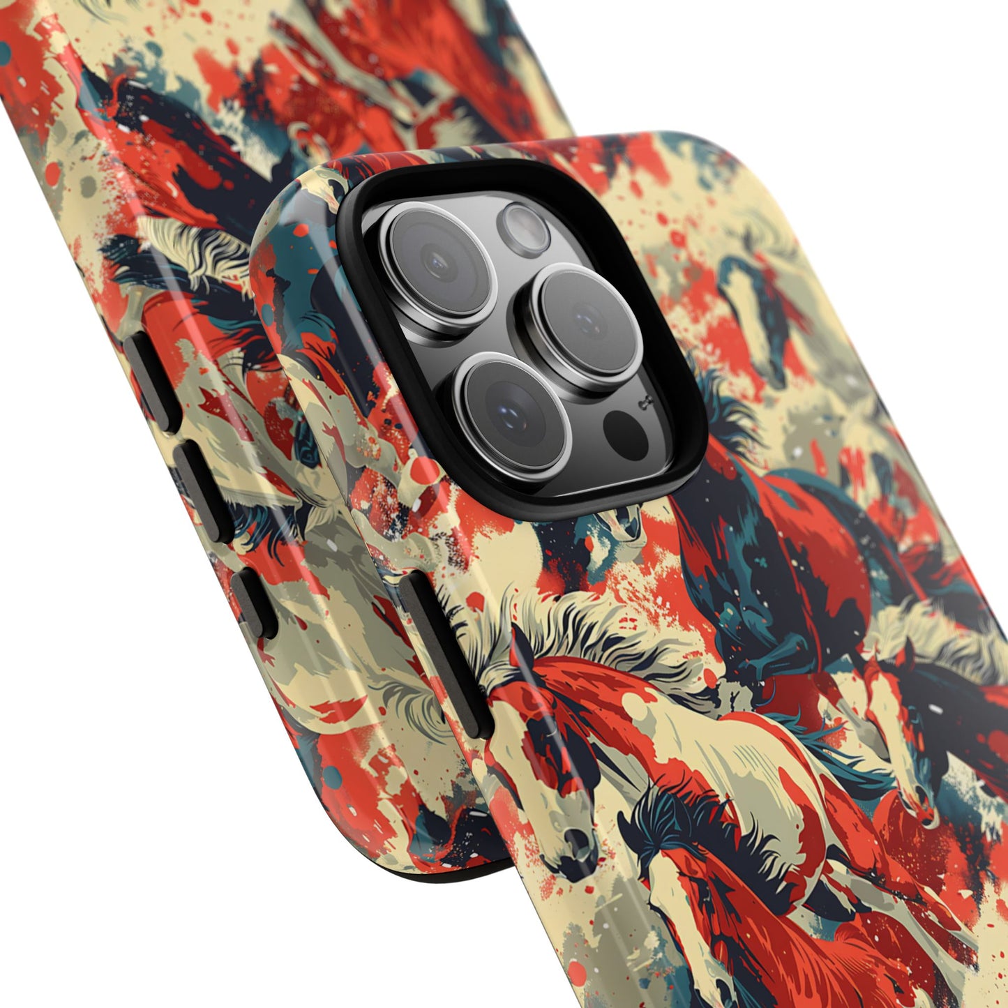 Red White Blue Horses Tough Phone Case