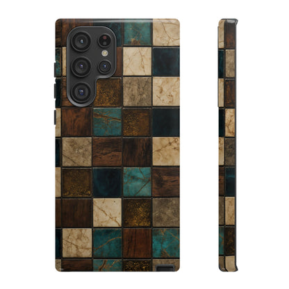 Teal Walnut Tile Tough Case