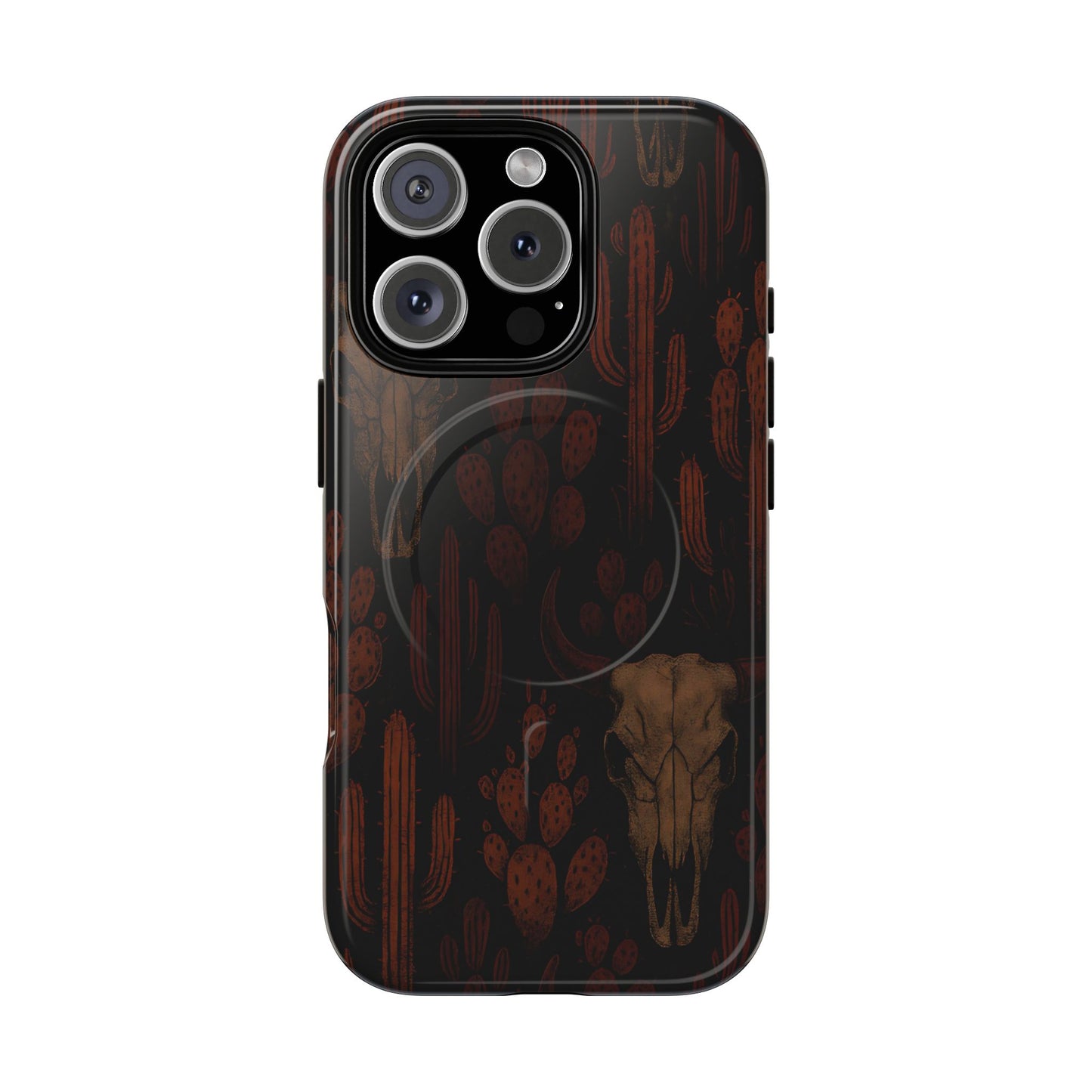 Midnight Cactus Bull Skull Magnetic Case