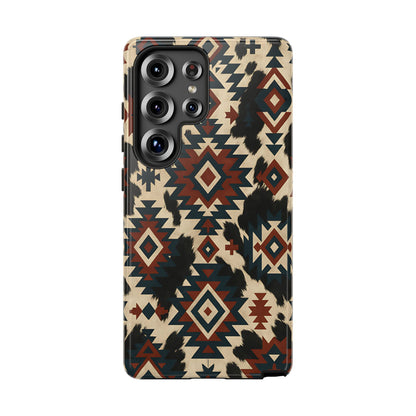 Rust Aztec + Cowhide Tough Case