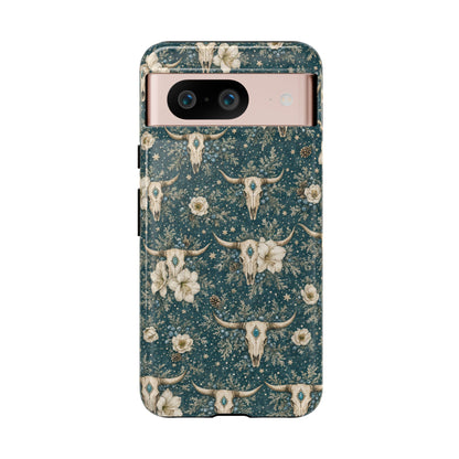 Turquoise Winter Skull Tough Case