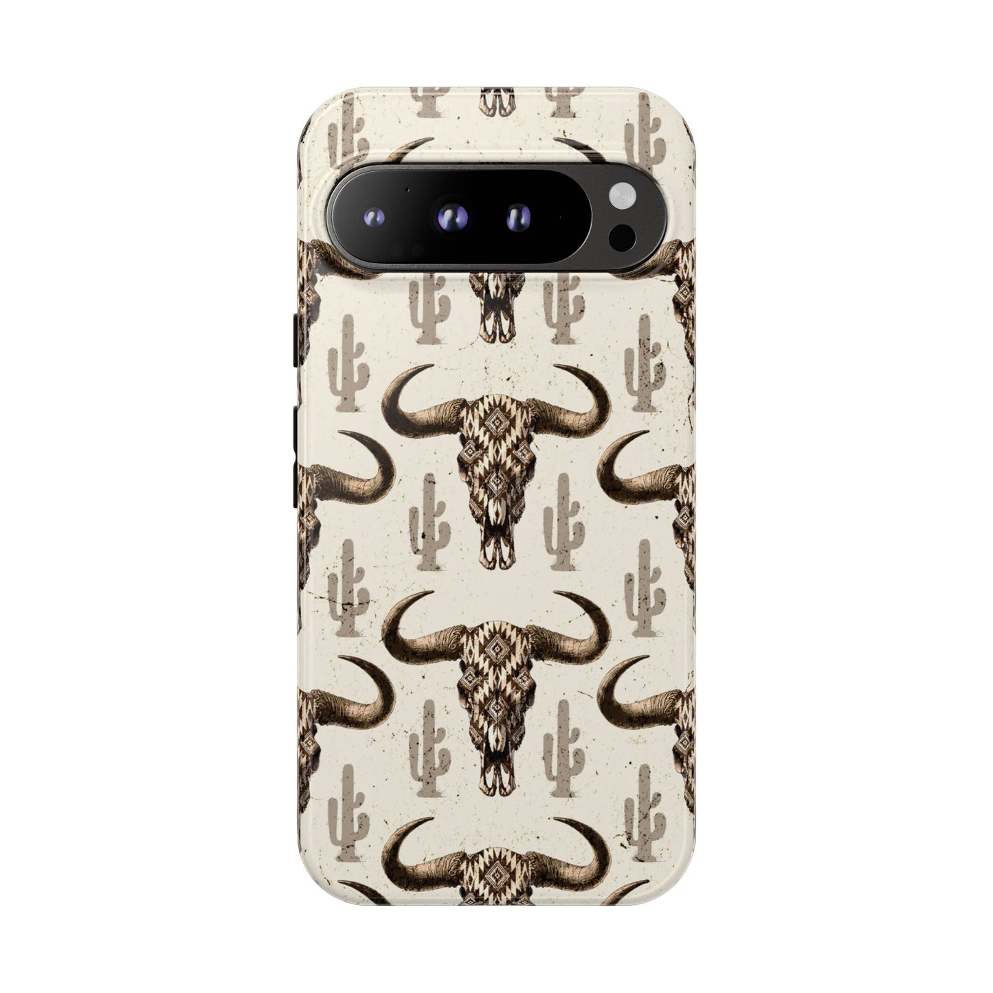 Cactus Aztec Skull Tough Phone Case