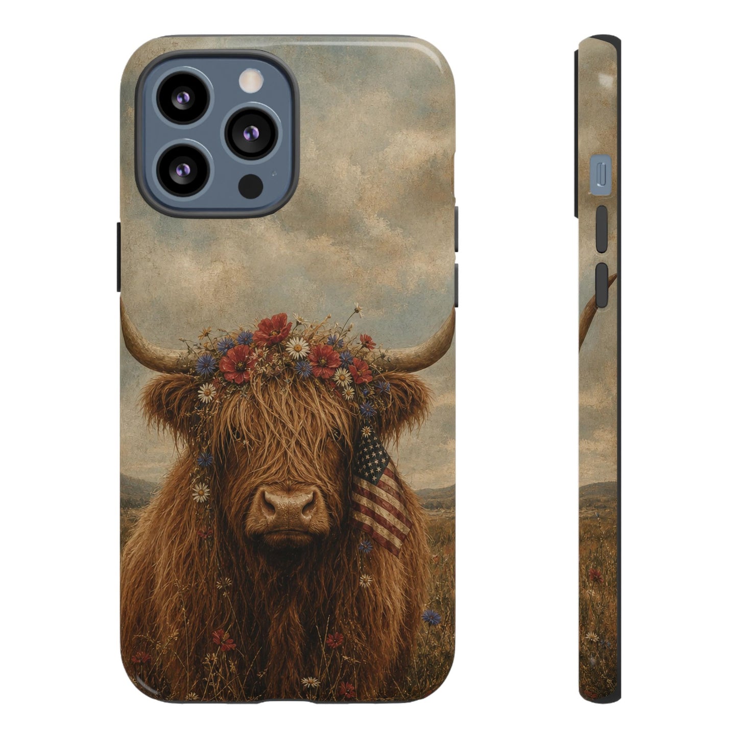Patriotic Highland Cow Tough Case