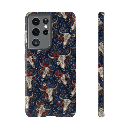 Patriotic Floral Skulls Tough Case