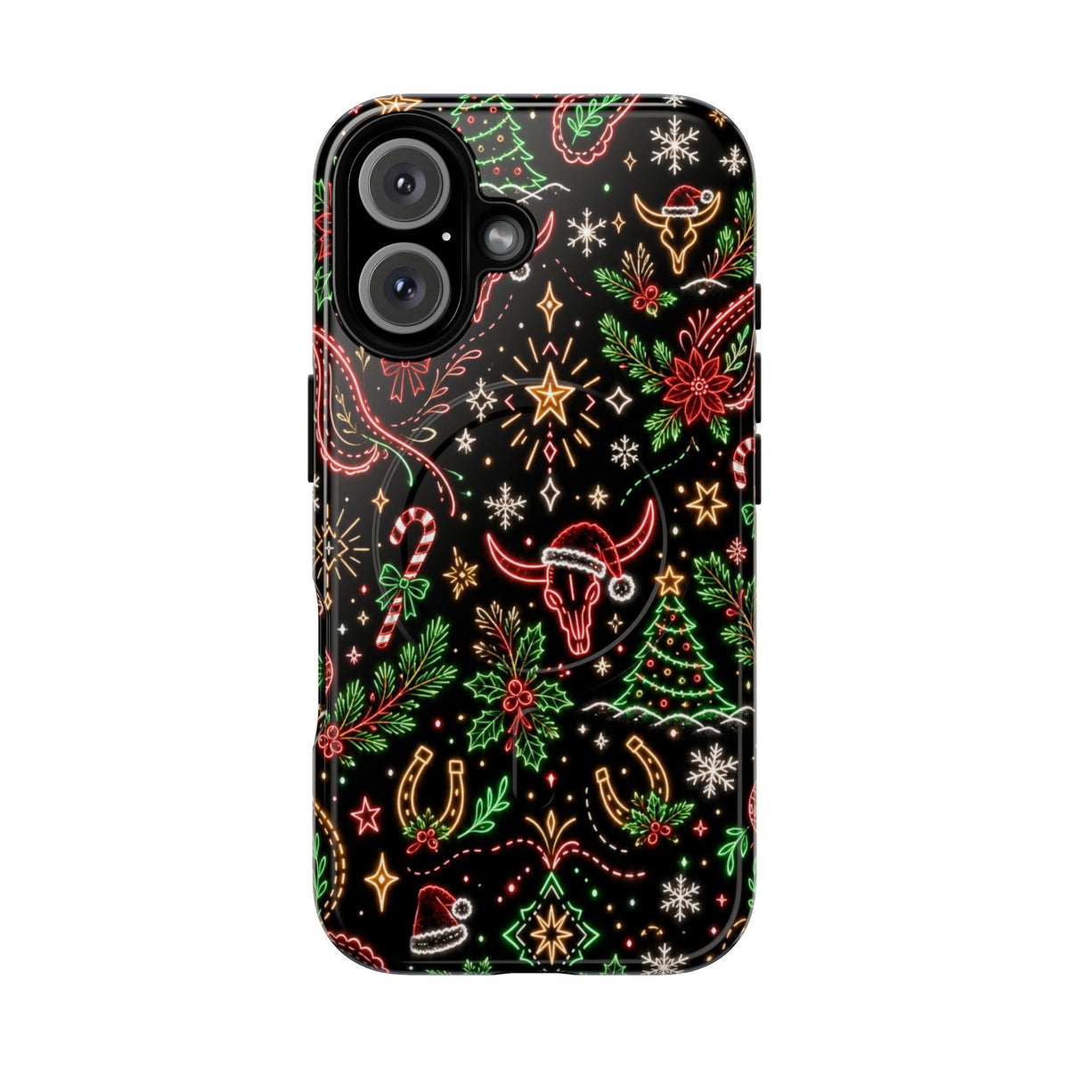 Neon Christmas Skulls Magnetic Case