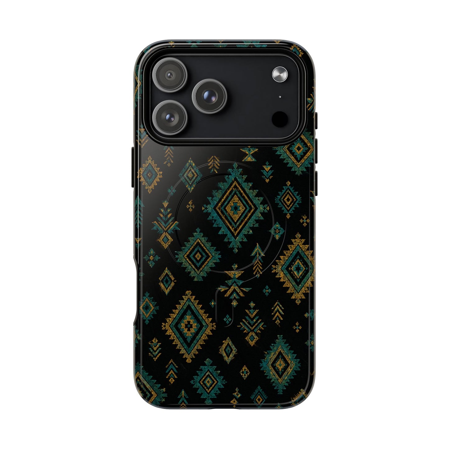 Turquoise Gold Aztec Magnetic Case