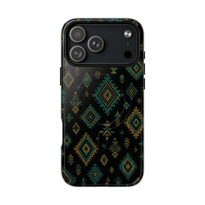 Turquoise Gold Aztec Magnetic Case
