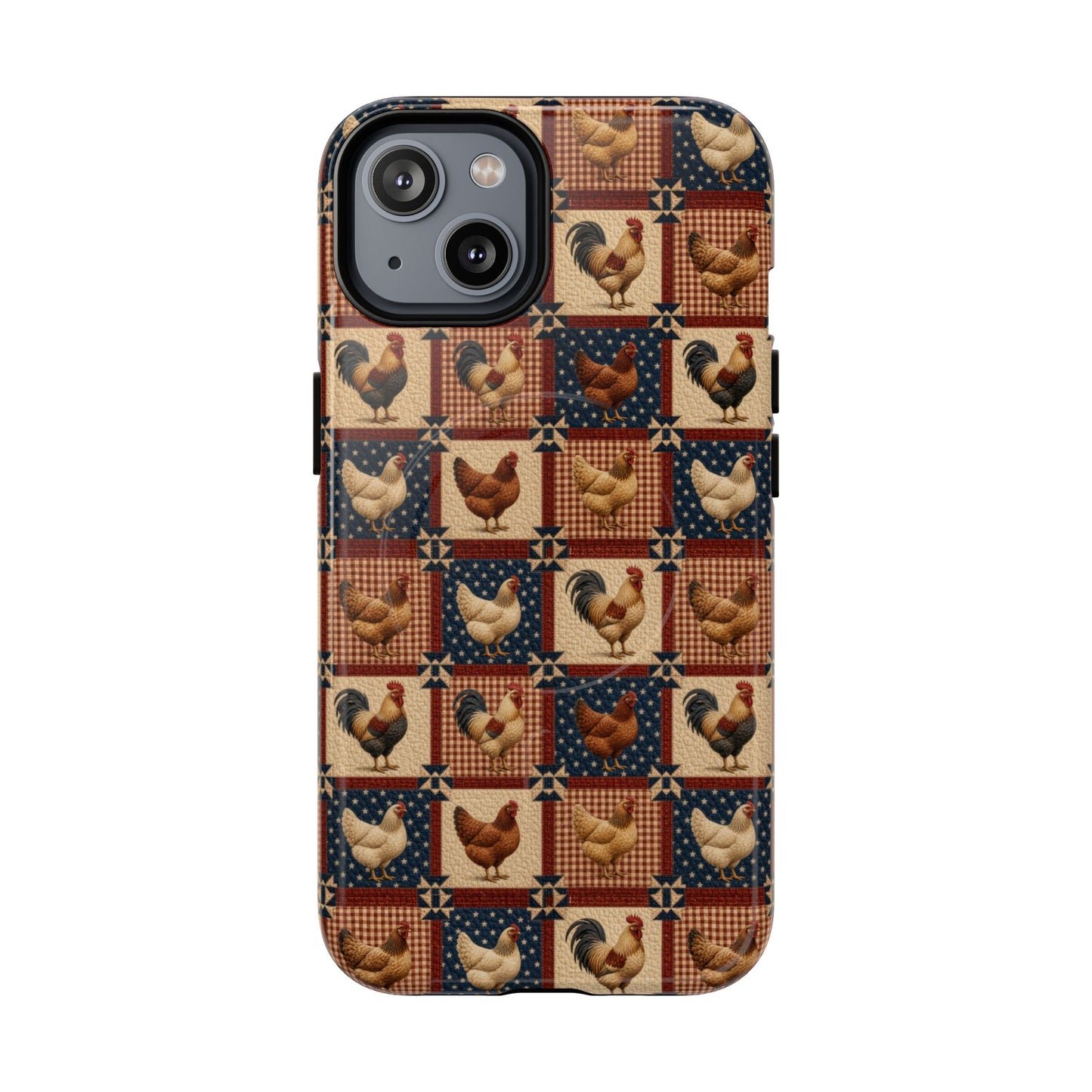 Patriotic Chicken Patchwork Magnetic Case