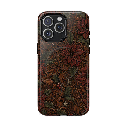 Tooled Poinsettia Magnetic Case