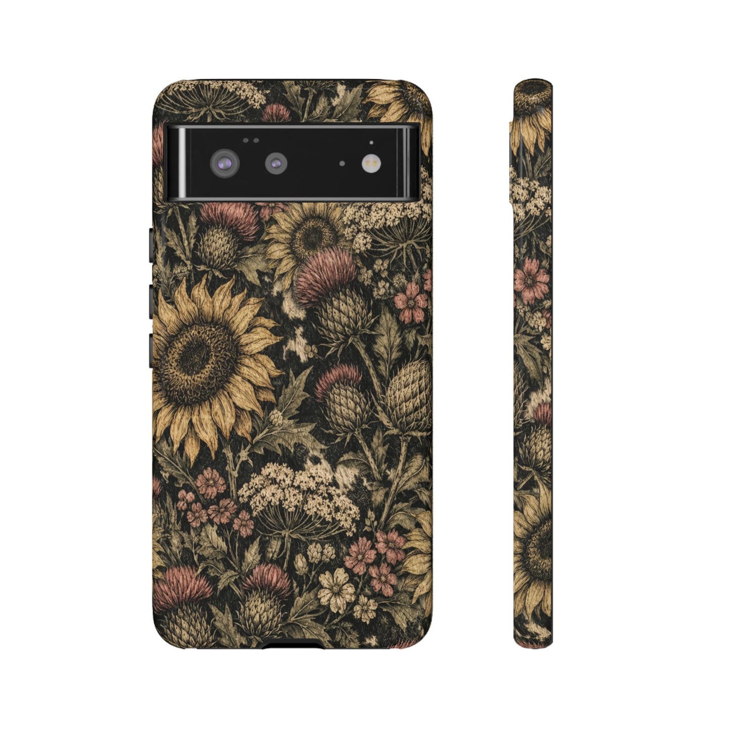 Cowhide Sunflower Thistles Tough Case