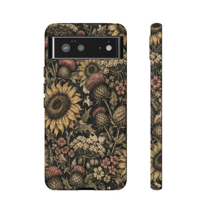 Cowhide Sunflower Thistles Tough Case