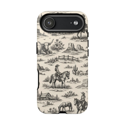 Western Toile Black Tough Case