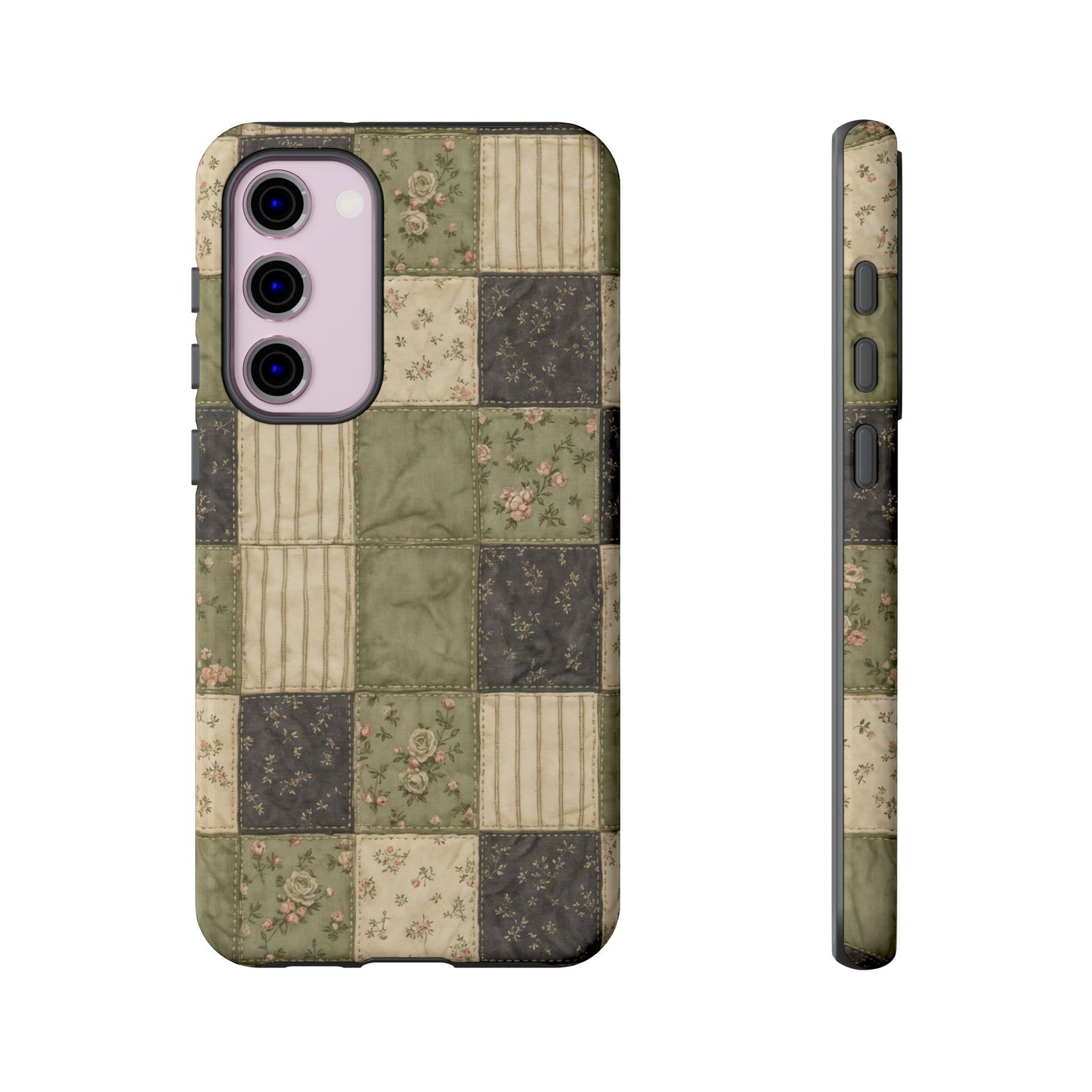 Sage Floral Patchwork Tough Case
