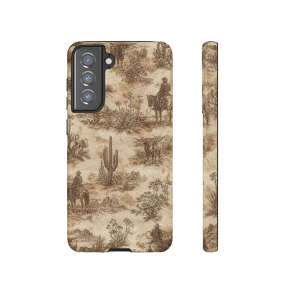 Ivory Cowhide Toile Tough Case