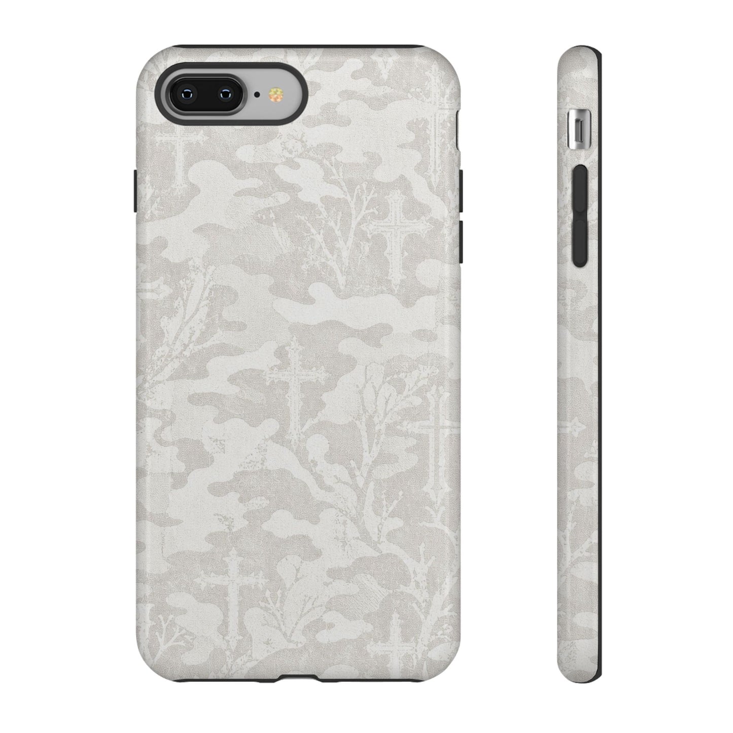 White Camo Cross Tough Case